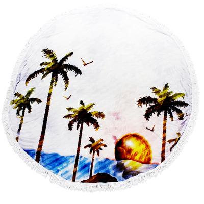 China High quality QUICK DRY coustom towels printed wholesale customized printing round beach towel for sale