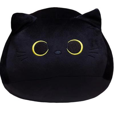 China New 3d Kawaii Large Cat Stuffed Animal Plush Toy Black Black Soft Hugging Cat Pillow Soft Cushion Decoration for sale