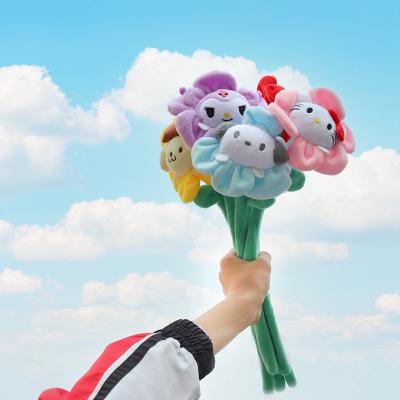 China Lovely Gift China Kuromied Cute Soft Plush Stuffed Valentine's Day Kawaii Sanrio Melody Plush Toy Bouquet For Flower Dolls for sale