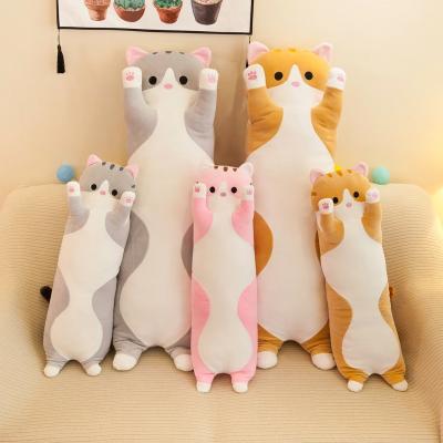 China Lovely Gift Lovely Kitten Plush Throw Pillow Doll Toy Super Soft Gift Long Cat Plush Body Pillow for sale