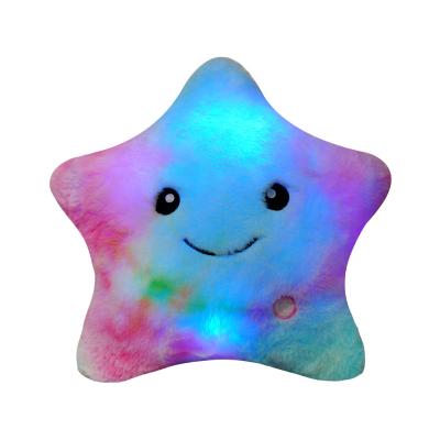 China Soft Music Light Toy Twinkle Star Shaped Night Light Plush Children Gift Cute Sharp Star Five Up Led Pillow Plush For Kids for sale