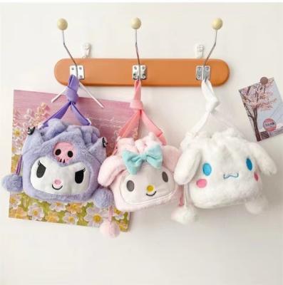 China New Fashion Cute Kawaii Cartoon Sanrio Plush Toy Coin Purse Kuromi My Melody Cinnamoroll Stuffed Toys Backpacks For Girls for sale