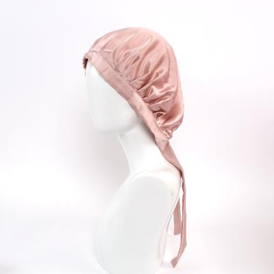 China Verified Wholesale 19mm Pure Silk Satin Hair Hood Sleeping Silk Hair Hood for sale