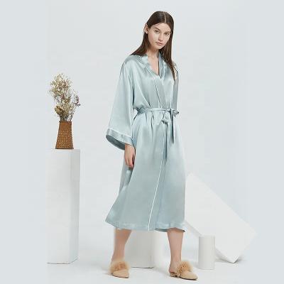 China Wholesale Luxury Breathable Long Sleeve Night Dress Women's Silk Nightgowns Long Robes Silk Pajamas 100% Real Silk for sale