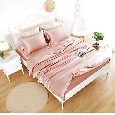 China 100% Silk Folded 4 PCS Mulberry 22mm Silk Flat Sheet Luxury Duvet Cover Luxury Bedding Set for sale