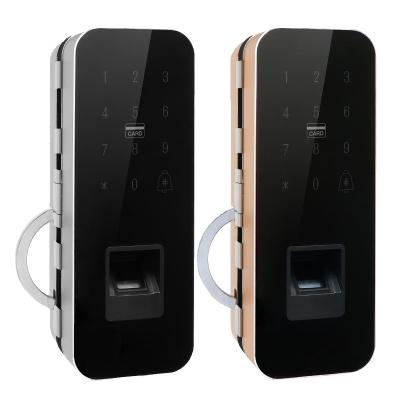 China High Quality (Optional) Biometric Frameless Biometric Electric Sliding Mortiser Digital Cabinet Mortiser Digital Swipe Mobile Phone App Rfid Fingerprint Swipe Remote Control + Smart Glass Door Lock for sale