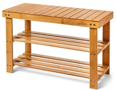 China Bamboo 3 (Height) Tier Adjustable Shoe Rack Bench, Perfect for Shoe Cubby, Premium Shoe Organizer or Entryway Bench for sale