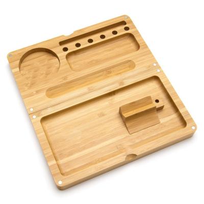 China Morden Magnetic Bamboo Rolling Tray Desk Stationery Organizer for sale