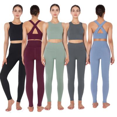 China Custom Black Seamless Breathable Sexy Breathable Crop Tops High Waist Leggings Yoga Sets Fitness Women for sale