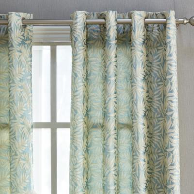 China 2021 80-90shading China high quality polyester sheet green jacquard ready made curtains for living room bedroom for sale