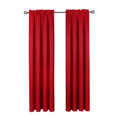 China Blackout Red Valentine Rose Design Cortines Bedroom Curtain Blind With Pocket Privacy Shield Jacquard Drapes for sale