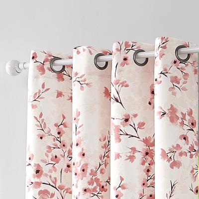 China Modern Blackout New Floral Design Printed Blackout Drapes Window Curtains For Living Room for sale