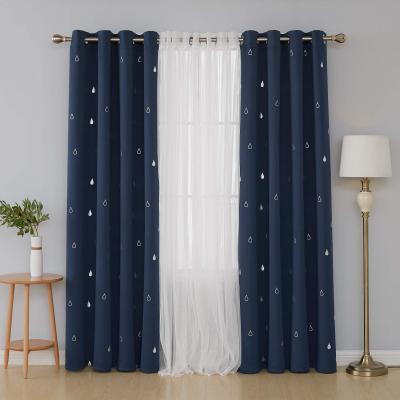 China 2020 Blackout Polyester Hotel Quality Blackout Ready Made Solid Curtains For Living Room And Bedroom for sale