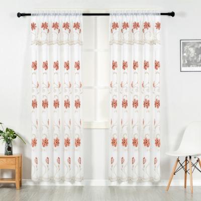 China 2019 Insulated Most Fashionable Embroidery Ready Made Double Sheer Curtain For Living Room Window Curtain for sale