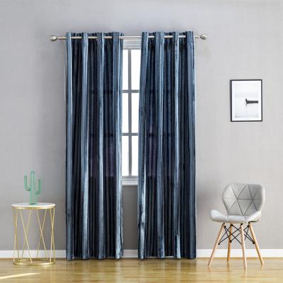 China Modern Luxury Velvet Curtain Solid Embossed Window Curtain Elegance Blue Curtains For Living Rooms for sale