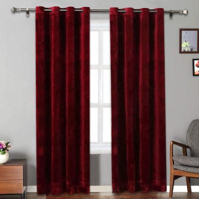 China Blackout Factory Price Luxury Solid Warm Soft Velvet Christmas Supplies Eyelets Curtain for sale