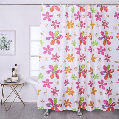 China Wholesale Polyester Modern Hot Sale Waterproof Flower Printing African Print Shower Curtain For Bathroom for sale