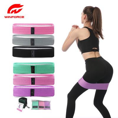 China Custom Fitness Eco-friendly Logo Printed Yoga Gym Exercise For Legs Glutes Booty Hip Cloth Resistance Bands for sale