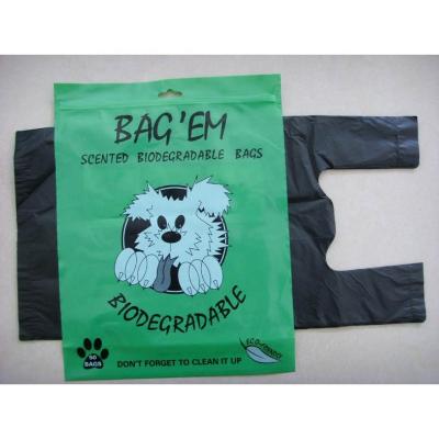 China Disposable Biodegradable HDPE Dog Poop Waste Waste Bags With Tie Handles for sale