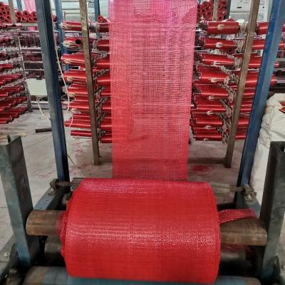 China 30kg agriculture red tubu mesh bag packing tubular vegetable firewood pp pe mesh bag for sale