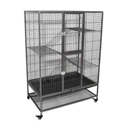 中国 Foldable Welded Wire Heavy Duty Metal Cat Cages 2/3/4 Tier 販売のため