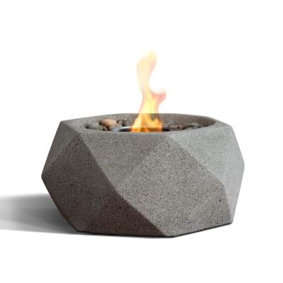 China Fireplaces Bio Ethanol Stove Small Tabletop Fire Pit Modern Concrete Bowl Table Indoor Outdoor Tabletop Fire Pit for sale