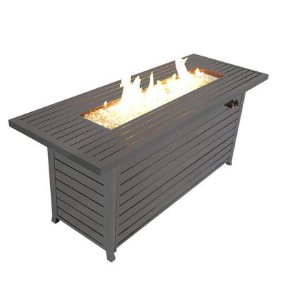 China Patio Adjustable Propane Factory Direct Stored Outdoor Propane Pit Table Gas Tank Wind Flame Fire Pit Rectangle Guard for sale