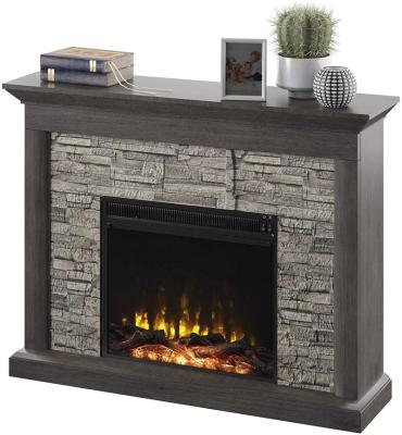 China Wayfair Salesman Mid Century Stone Wall Mantel Rustic Stacked Electric Fireplace Hot Flame Electric Fireplace Decor for sale