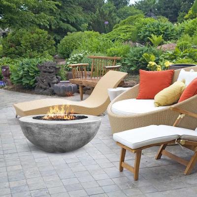 China High Quality Lava Rock Included Outdoor Round Stocked 36 Inch Concrete Natural MgO Propane Fire Pit for sale