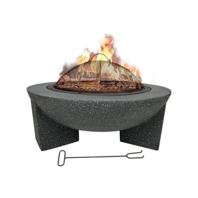 China New Arrival Super Markets Large Easily Assembled Gray Garden Heaters MgO Wood Fire Pit For Sale for sale