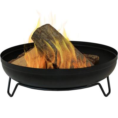 China Concrete Fire Stocked Mini Round Backyard Wood-Burning Black Iron Pit Bowl With Stand for sale