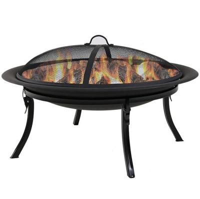 China Best Selling Wholesale Backyard Four Legged Folding Iron Brazier Fire Wood Burning Pit for sale