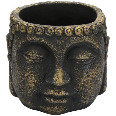 China Indoor Factory American Bronze Cement Pot Cement Antique Style Decorative Buddha Planter Flower Vase for sale