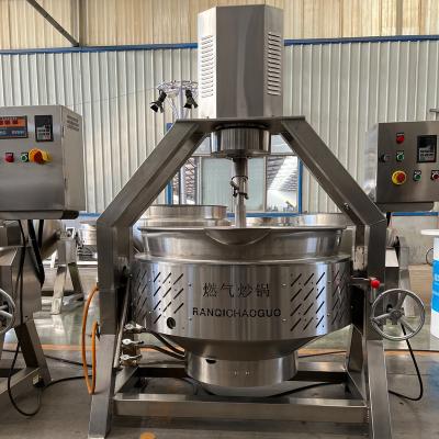 China Vegetable Processing Plant 200LGas Heating Jacket Kettle With Agitator Steam Heating Cooking Pot Heating Jacket Electric Pot for sale