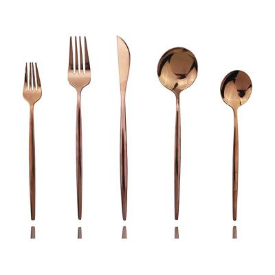 China Western Classic High Quality Viable Style 18/10 Restaurant Rose Gold Flatware Reusable Stainless Steel for sale