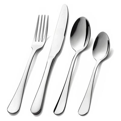 China Sustainable Mirrored Type 24 Units Luxury Kitchen Stainless Steel Silverware Flatware Set for sale