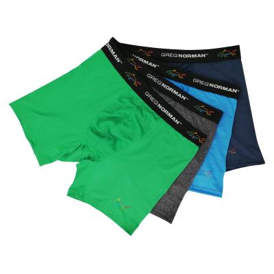 China Wholesale Antibacterial Colorful Logo Printing Long Length Men Breathable Quick Dry Boxers for sale