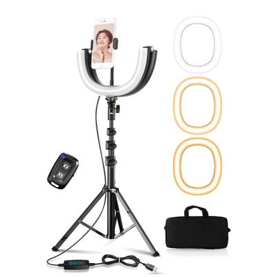 China Diameter 12inch PORTABLE Ring Light with Tripod Stand Dimmable Circular Led Ring Fill Light Selfie Instant 12inch Photography Ringlight for sale