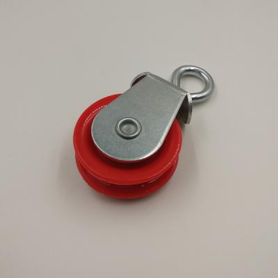 China Red Nylon Subway Pulley With Closed Hook For Subway for sale