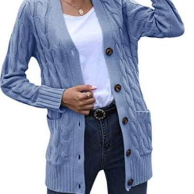 China Long batwing ladies anti-pilling cardigan women soft sleeve cardigan 2023 long sweaters cardigans with pockets and buttons for sale