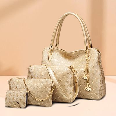 China 2021 Fashion Fashion Gold Luxury Women Shoulder Bag Suit Designer Handbag 3 Piece Set for sale