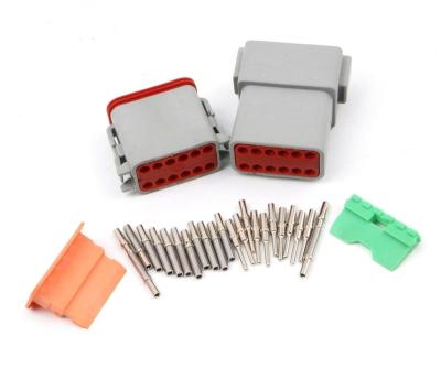 China Automotive Deutsch 12 Pin Connector Grey Color Car Electrical Connector Kit with 24 connector terminal for sale