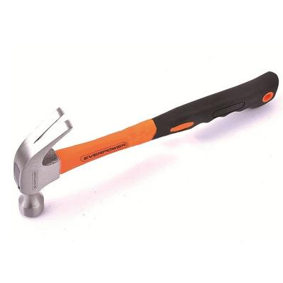 China Brand New Sharp Claw Ball Power Hammer Professional Carbon Steel DIY Tool Fiberglass Handle Planishing Claw Hammer for sale