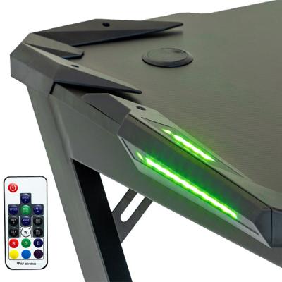 China Modern Design Foldable Cheap Custom Movable Led Large Laptop Desk Table With RGB for sale