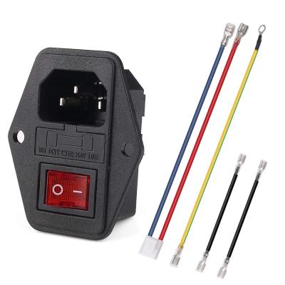 China IEC Electronic Custom Power Socket With Switch Fuse And Cable Harness for sale