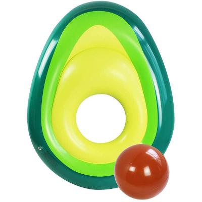 China Mat Custom Inflatable Avocado Pool Float Inflatable Float With Ball,Summer Swimming Ring,Adult Kids Party Toys for sale