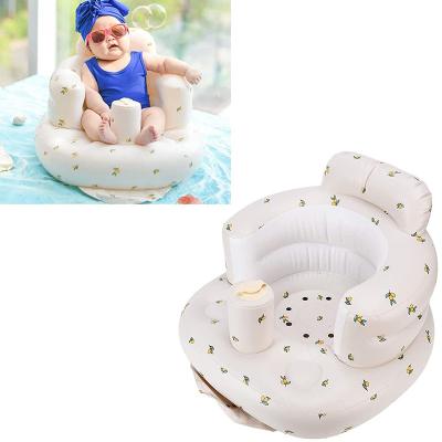 China Fruit Foldable Round Olive Baby Small Inflatable Bottom Sofa Baby Learning To Sit Chair BB Foldable Portable Dining Chair Bath Stool for sale