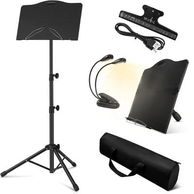 China Mainly Direct Wholesale Metal Frame +ABS Folding Plate Factory Music Stand Folding Music Tripod Stand for sale