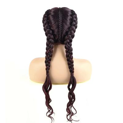 China Regular Wave Wigs For Women Pure Handmade Dutch Straight Synthetic Braided Nylon Hair Yadrifa 26 Wigs Women Double Lace Front Wigs With Baby Hai for sale