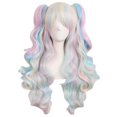 China MapofBeauty Libertine Loop Lolita Long Curly Clip On Ponytails Cosplay Wig for sale